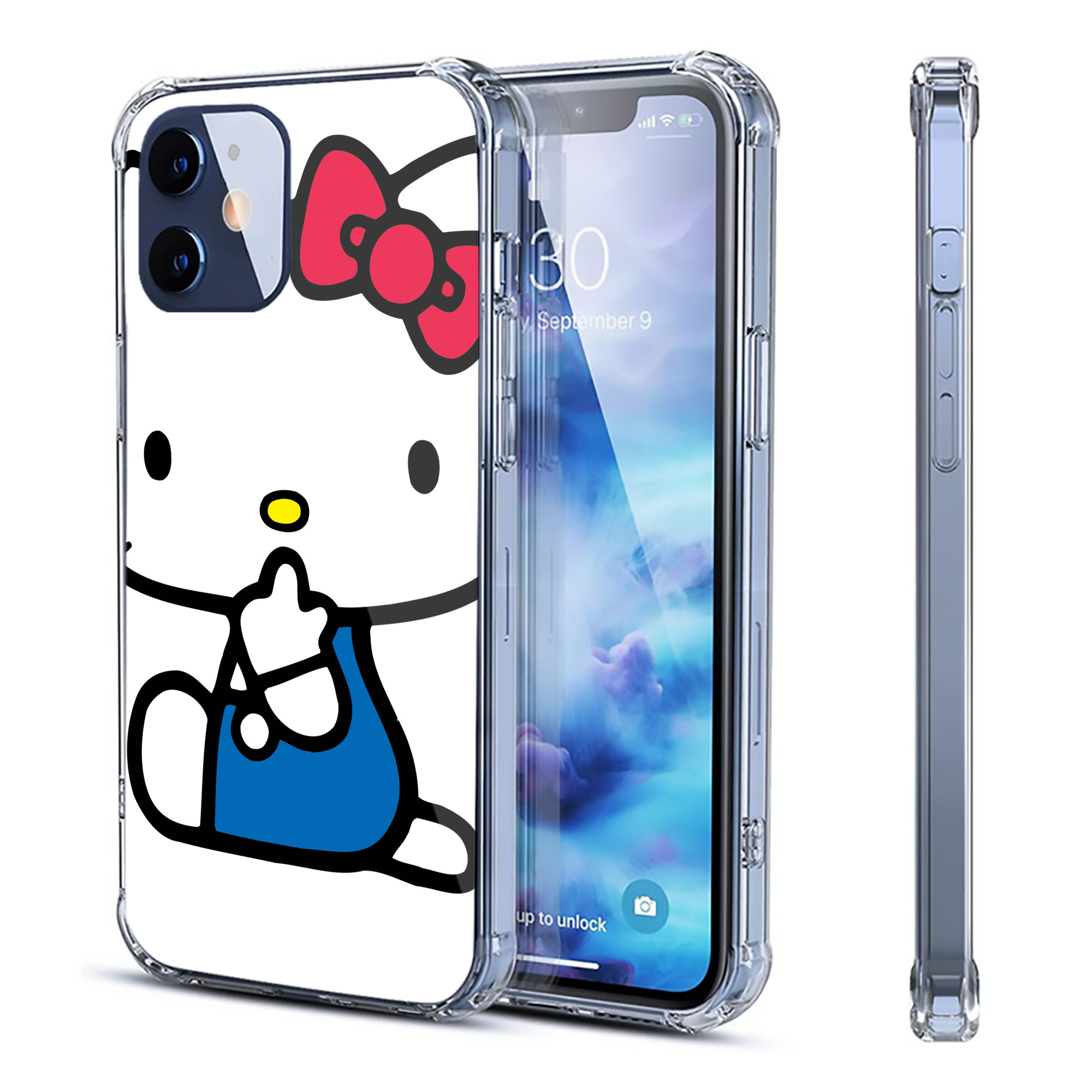 （画像用） Hello Kitty ハローキティ 【iPhone 12シリーズ対応】透明スマホケース（クリアソフトケース）